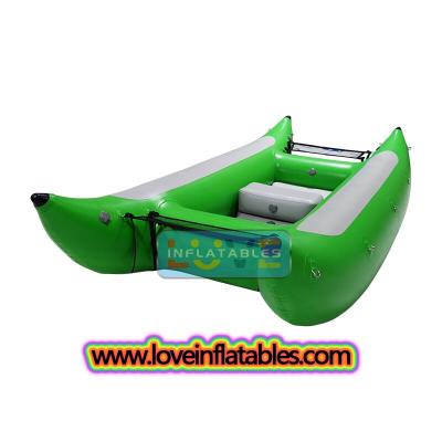 Catamarán inflable sin marco para rafting, catamarán con remo