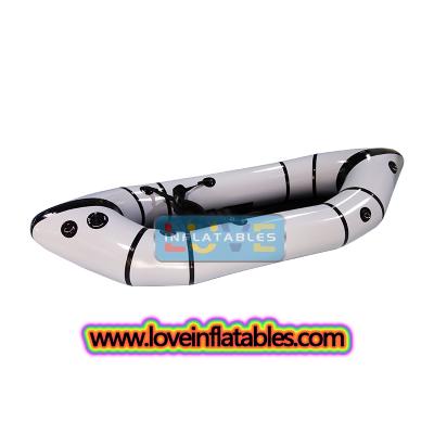 Bote de rafting de TPU, inflable, para pesca, con logotipo personalizado, kayaks, canoas, kayaks, packraft, aguas tranquilas, balsa fluvial.