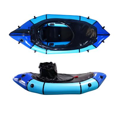 Packraft individual largo con cubierta antibañeras para una alta velocidad y un alto nivel de comodidad
